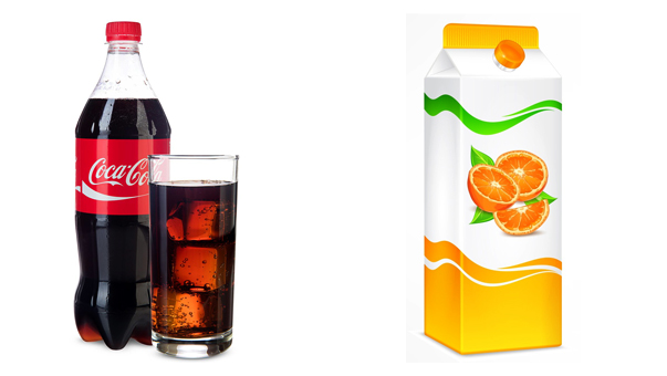 Кока-кола и магазинный сок