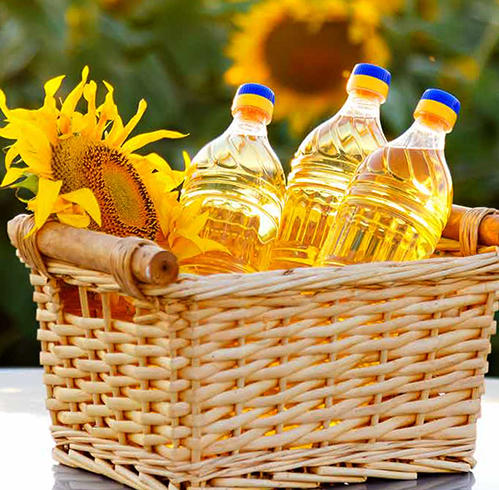 Бутылки с подсолнечным маслом