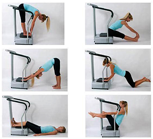 Женщина на виброплатформе