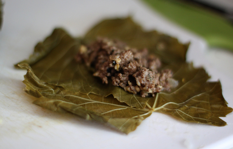 Листья с фаршем