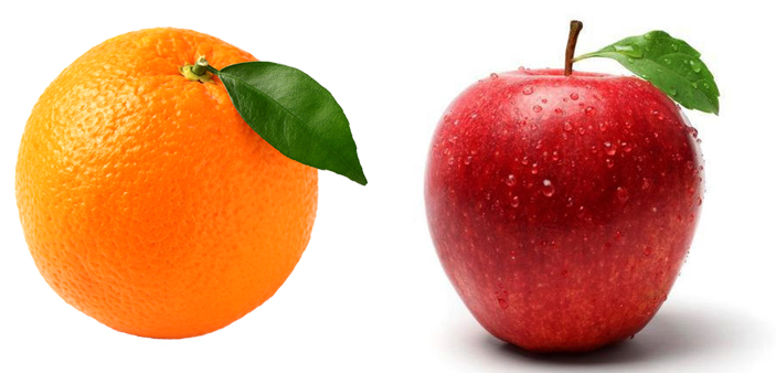 Апельсин и яблоко