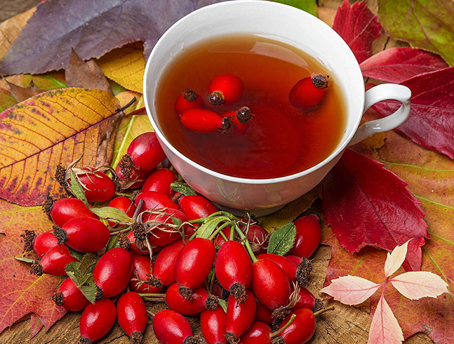 Свежий чай с шиповником