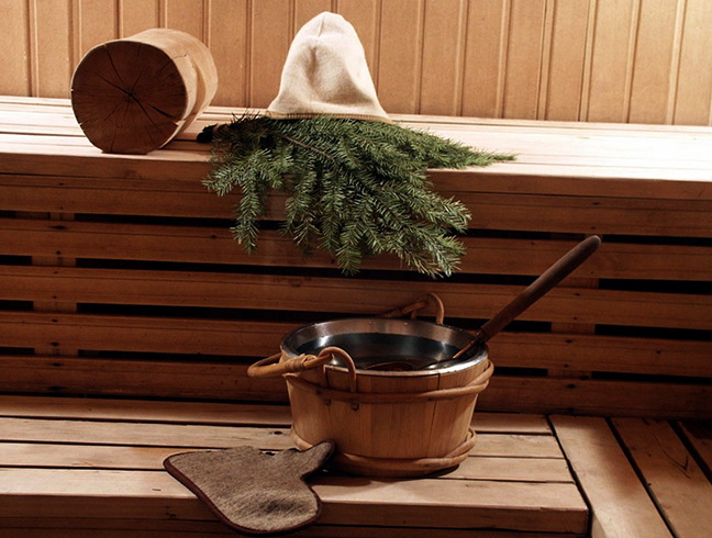 Внутри бани