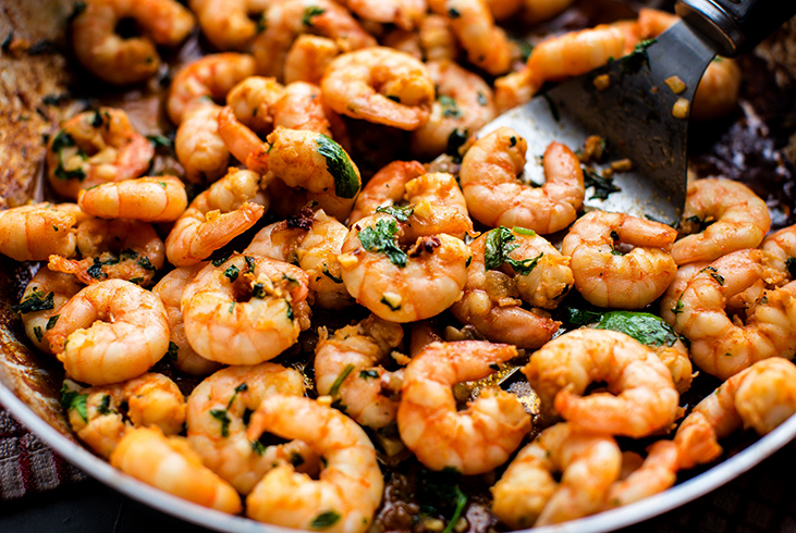 Жаренные креветки