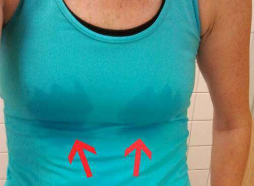 потеющая грудь у женщины